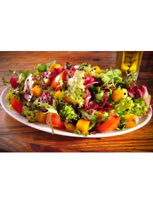 SALADA TROPICAL ( FOLHAS, TOMATE CEREJA, PALMITO, MANGA, AZEITONAS VERDE, AZEITONAS PRETAS, MOLHO A PARTE PARA TEMPERO ) SALADA TROPICAL ( FOLHAS, TOMATE CEREJA, PALMITO, MANGA, AZEITONAS VERDE, AZEITONAS PRETAS, MOLHO A PARTE PARA TEMPERO )